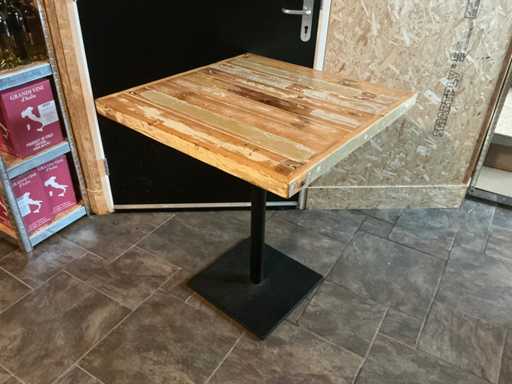 Restauranttafel met houten blad (2x)