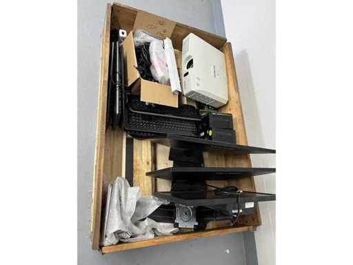 Beamers, screens and various office supplies