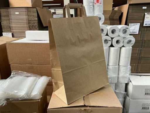 Partij papieren draagtassen FSC 32/16x43cm bruin (1000x)