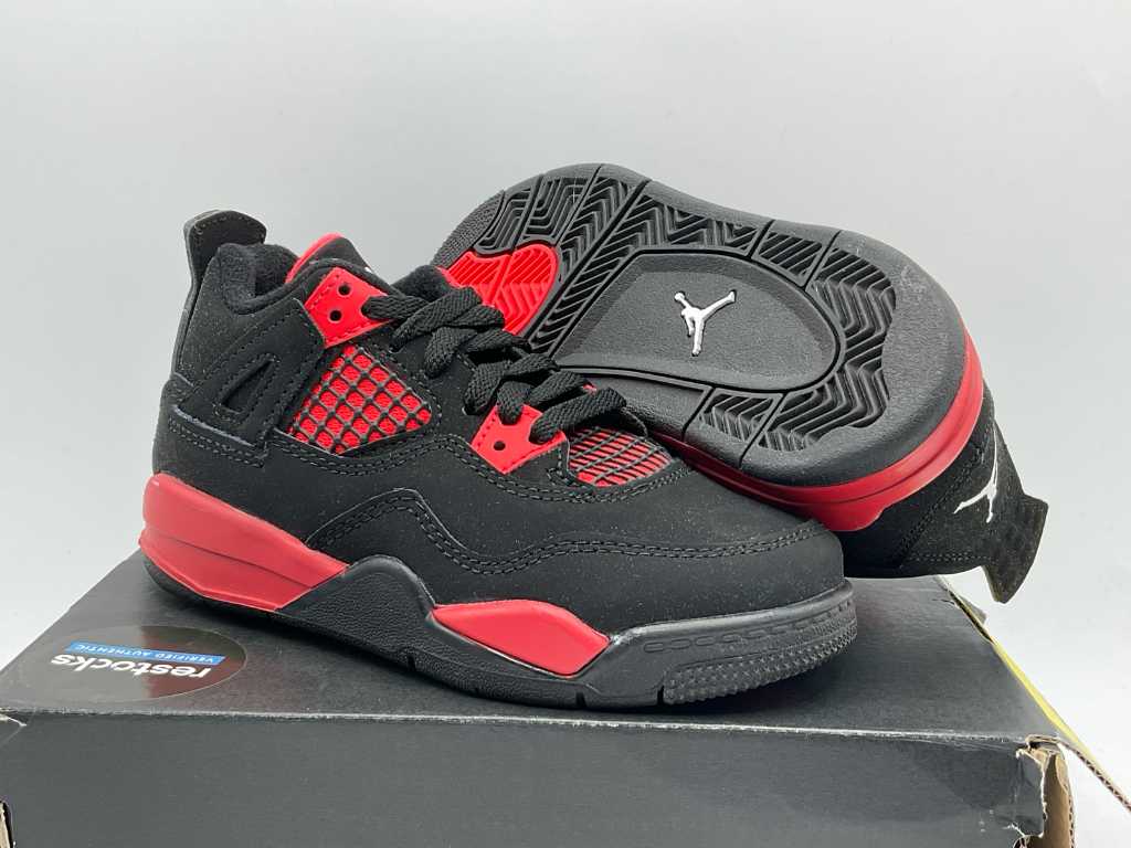 Nike Jordan 4 Retro Red Thunder Kinder Sneakers 27 1 2