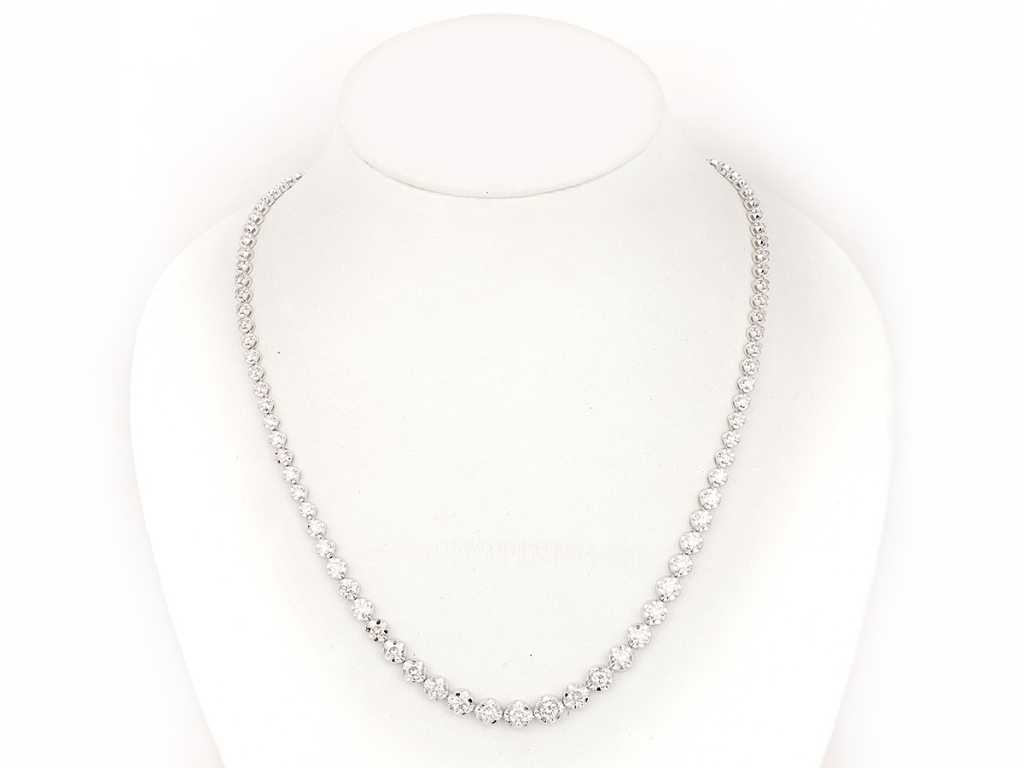 18 KT White gold Necklace With 7.79Cts Natural Diamonds