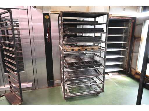Stainless steel 7-piece bakery oven rack trolley