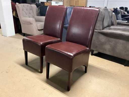 Chaise de salle à manger en cuir (2x)