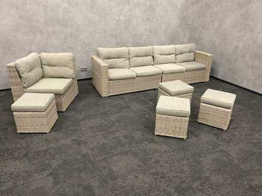Your Own Living - plastic rattan garden set with cushions