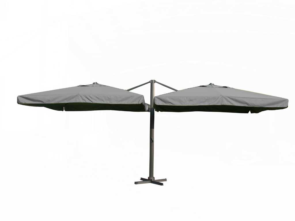 Dubbele hangende parasol Donkergrijs (2 * 300x400cm)