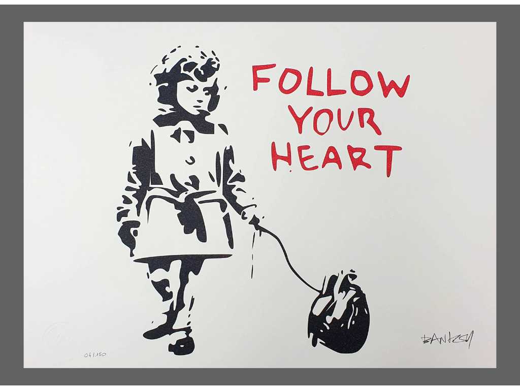 Banksy - Volg je hart - Lithografie