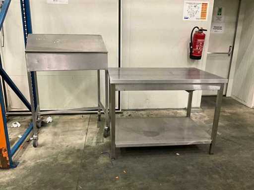 Various stainless steel tables (3x)