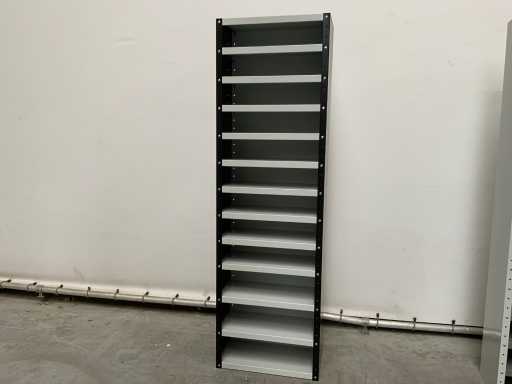 Armadio a mensole Povag OMP-326.01 - 12 mensole - 1980x600x300mm nero/grigio