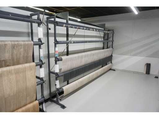 Étagère de magasin pour rouleaux de revêtement de sol (4x)