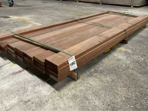 Azobé vlonderplanken met antislip 35x140 mm (23x)
