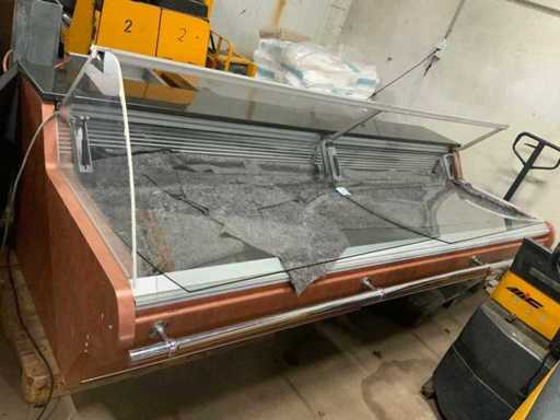 Refrigerated display case with black marble worktop