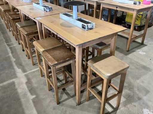 Hutten – Bartisch mit 5 Barhockern