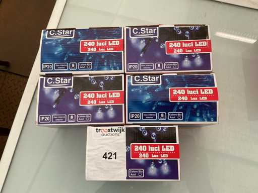 C.Star. Schutzart IP20. Innen- / Außenbereich, Weihnachts-LED-Beleuchtung. (5-fach)