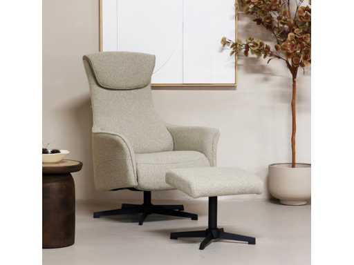 Giga Furniture Katie Taupe 8824621 Relax Armchair with footstool