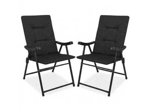 Camping Chairs Set of 2 Foldable - Camping Chair with High Backrest - Folding Chair for Camping and Beach - Incl. Carrying Bag - Folding Chair Outdoor