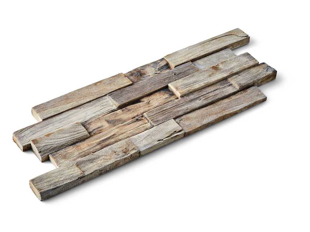 2 m² panou de perete lemn de tec recuperat