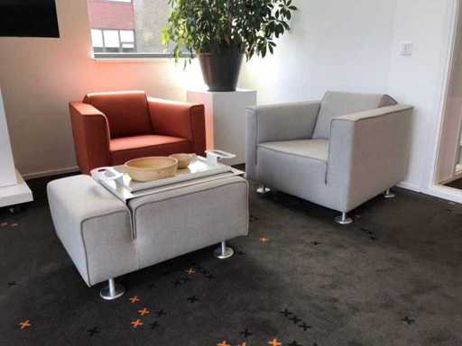 Canapé d’origine Designon avec 2 fauteuils et table basse
