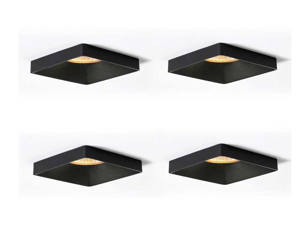 24 x Aron vierkante design inbouwspots zwart