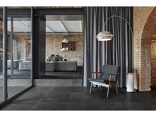 Carrelage de sol 53,76 m2 Mister en pierre bleue 40x80 cm redressé