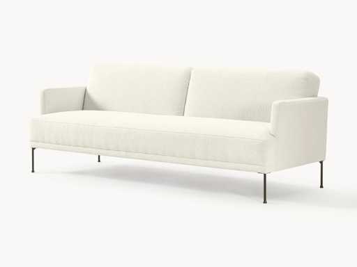 Canapé 3 places convertible peluche blanc cassé Fluente - Westwing Collection