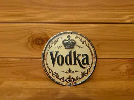 Metal advertising sign round 20cm