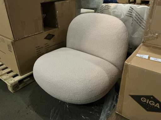 Gigameubel Swivel Teddy Beige Fauteuil