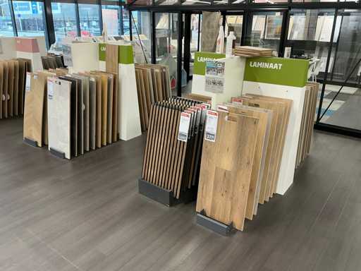 Lotto di campioni di pavimento con supporti in PVC/laminato/parquet