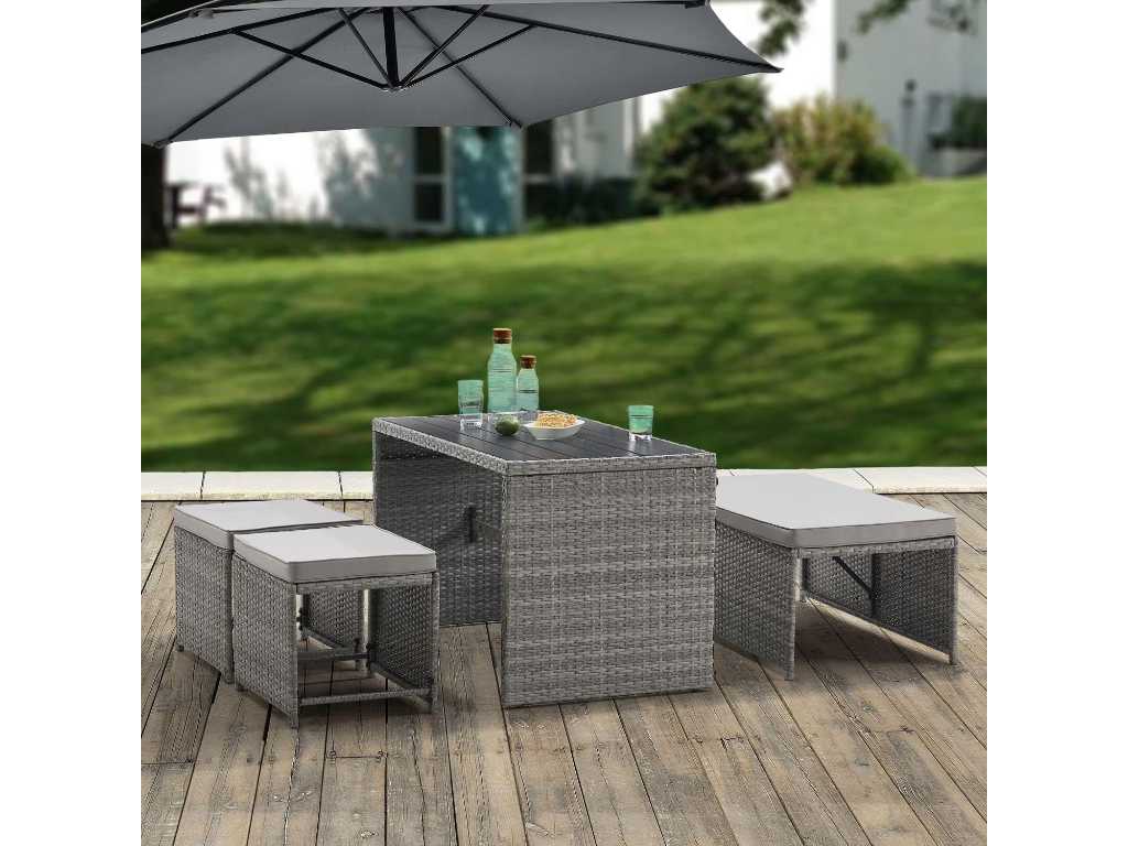 Relax 2-in-1 Polyrotan Tuinmeubelset