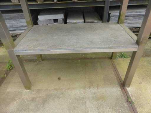 Garden table stainless steel bluestone (3x)