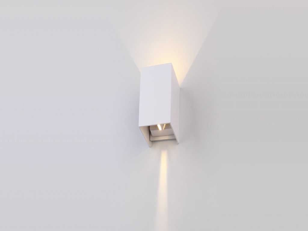 10 x 12W LED Sand White Wall Light Rectangular Duo Light Adjustable Waterproof