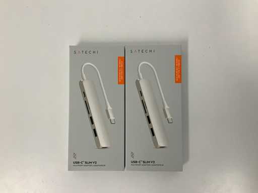 Satechi USB C Hub Slim Multiport Adapter V2 z 60W USB C PD, 4K HDMI (60Hz), czytnikami kart Micro/SD, USB 3.0 (srebrny)