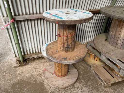 Série de tambours à câbles en bois