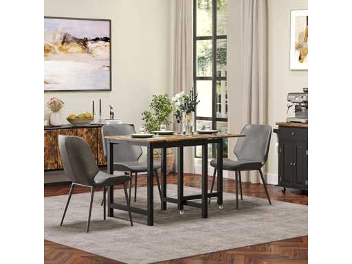 Extendable and Foldable Dining Table with Casters