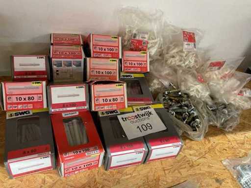 14 Boxen mit Schlagstiften und Ankerbolzen