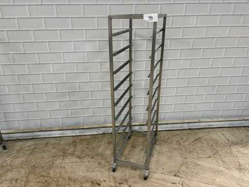 Stainless steel shelf trolley braked 9 layers