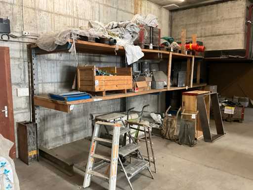 Cantilever rack including wooden boards