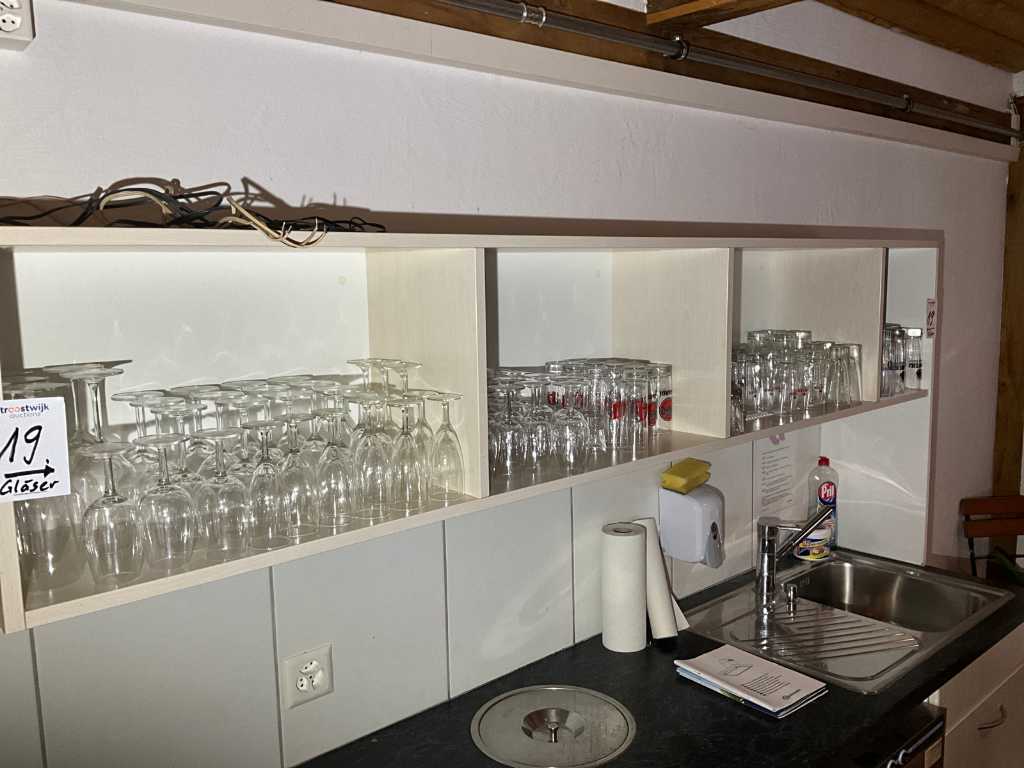 Lots of drinking glasses