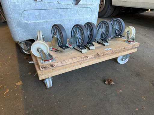 Warehouse trolley 2x + 5 swivel wheels (2x)