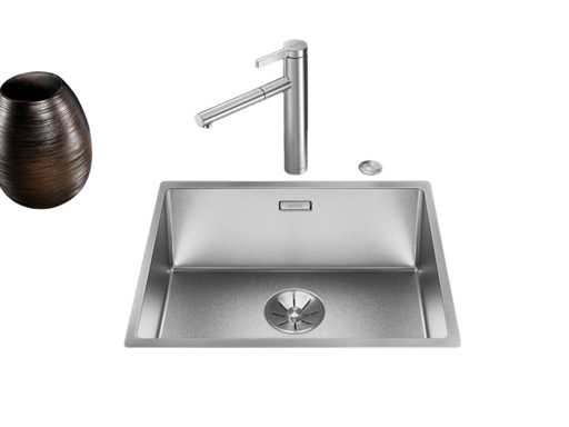 Blanco 500-FB Stainless Steel Washbasin With Installation Kit