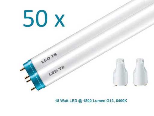 50 x LED TL Buizen 6400K daglichtkleur, 18 Watt 