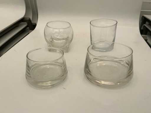 Lot of appetizers glasses