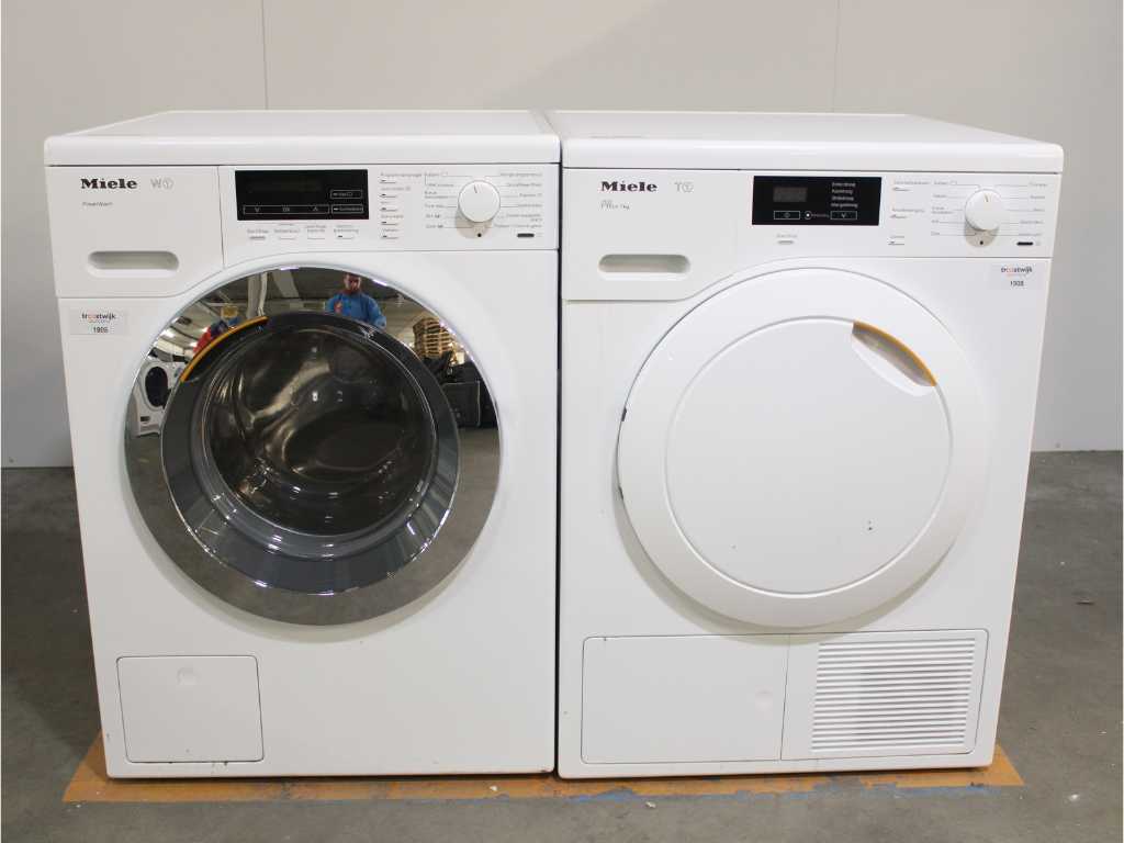 Mașină de spălat Miele W1 PowerWash și uscător ecologic Miele T1