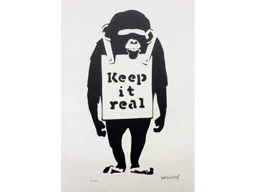 Banksy (geboren in 1974), gebaseerd op - Keep it real