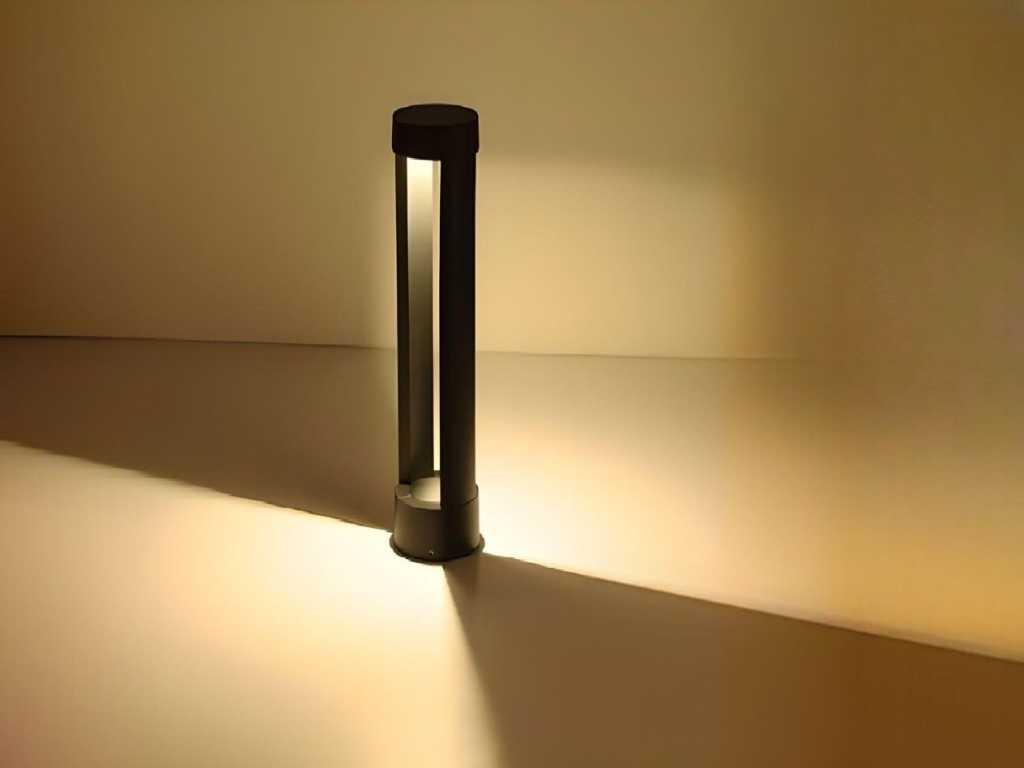 6 x 7W LED zand zwart tuinlamp cilinder 60cm warm wit