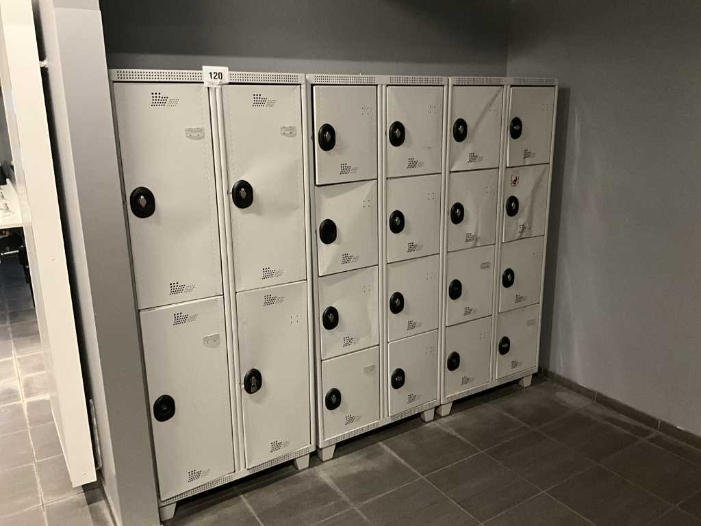 4 various metal locker cabinets