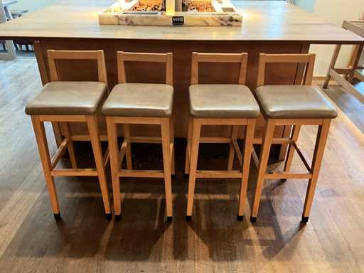 Huts - Bar stool with backrest (4x)