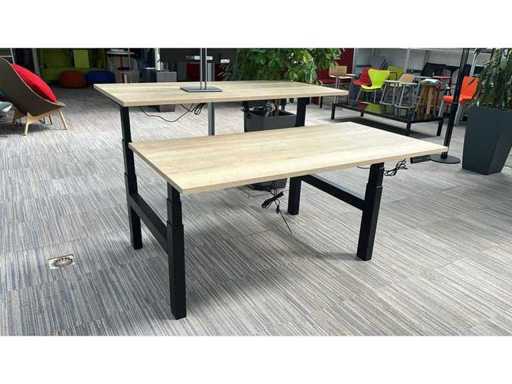 Sit/stand double workbench electrically adjustable in height - Desk
