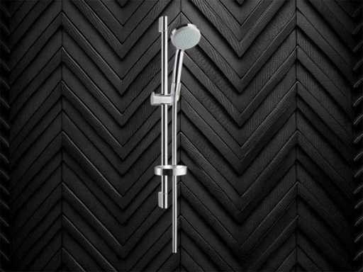 Ensemble de barres glissantes Hansgrohe avec pommeau de douche, tige de douche et porte-savonnement