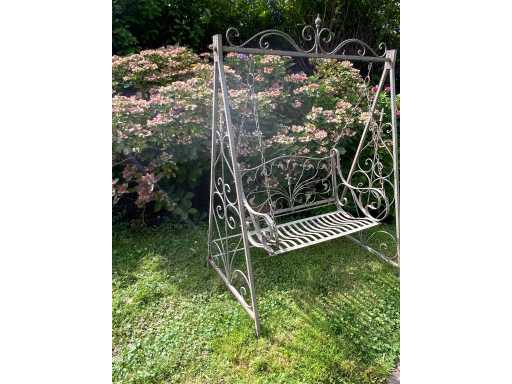 French metal swing bench