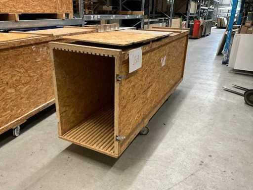 Gilnhammer Verpackungskiste auf Rollen für 16 Platten 3000mm x 1000mm ##403##